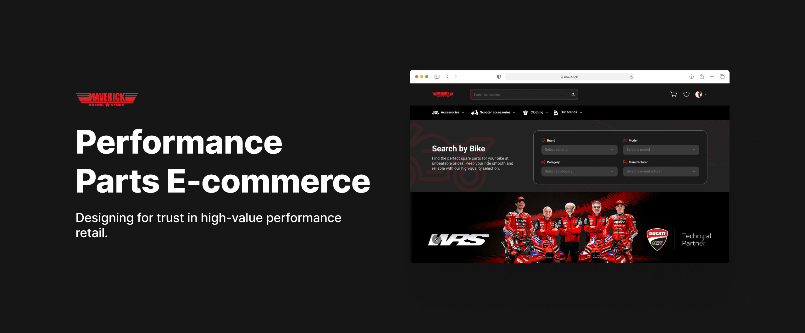 Maverick — An e-commerce experience built for car enthusiasts who care about fitment, not filters.